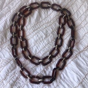 Chunky repurposed PRADA purse strap necklace